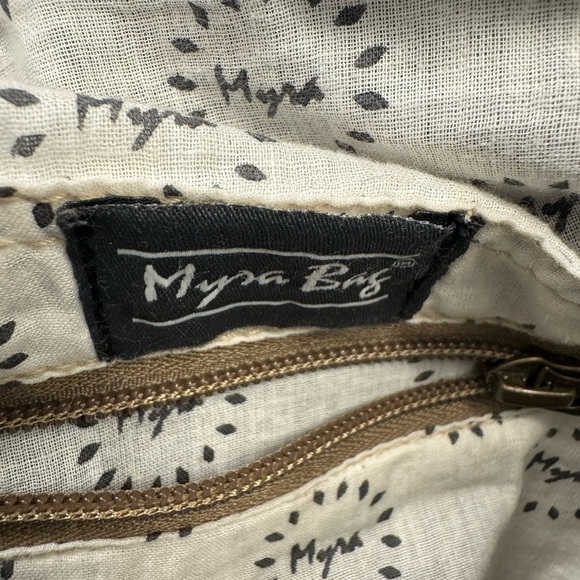 MYRA Charcoal Gray / Black White Tribal Dream Adjustable Crossbody Purse - Picture 7 of 11